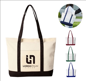 Canvas Tote Bag with Front Pocket